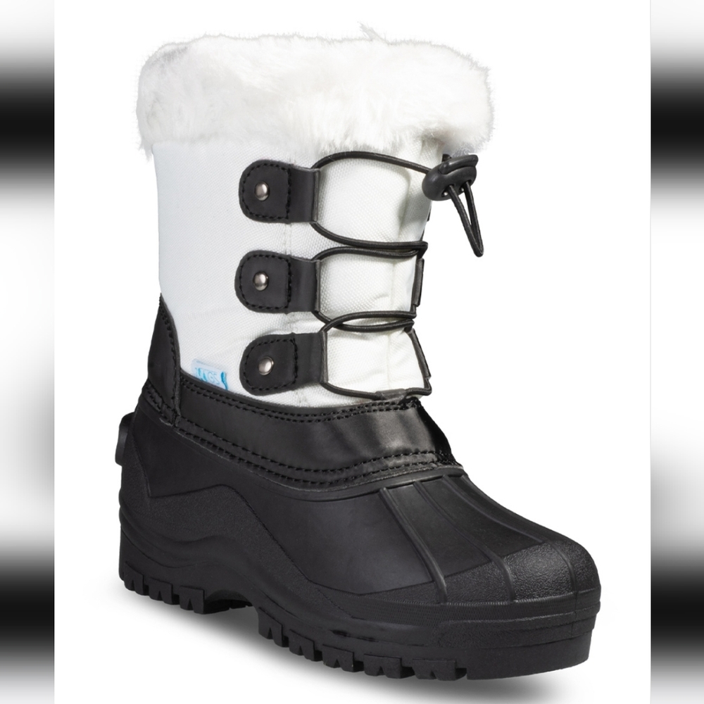 ZOOGS | White & Black Bungee Lace-Up Snow Boot - Toddler 7